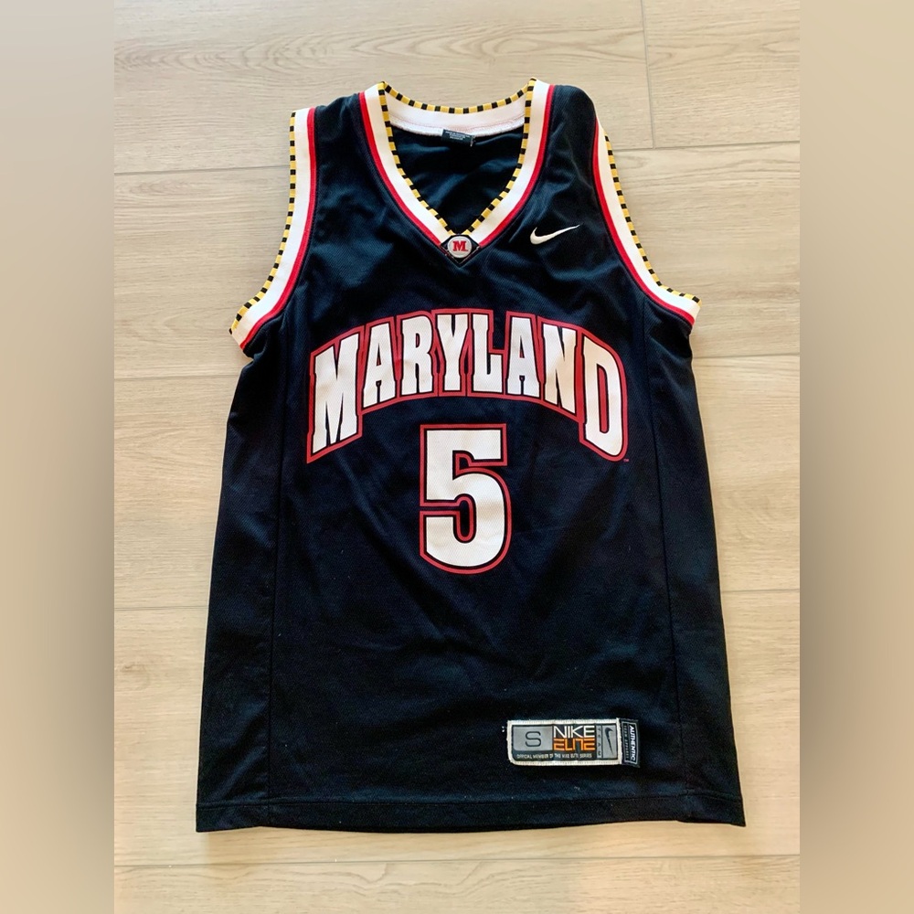 University of Maryland Nike Elite Black Basketball jersey adult small # 5